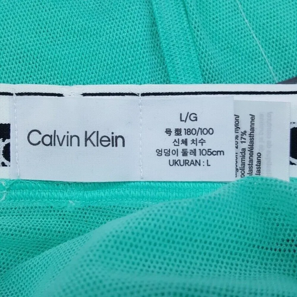 CALVIN KLEIN Mens Large Aqua Green Mesh This is Love Boxer Briefs